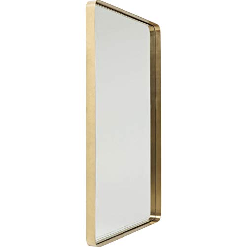 Kare Design Spiegel Curve Rectangular Messing, moderner Wandspiegel, edler Badspiegel, großer rechteckiger Schminkspiegel, (H/B/T) 120x80x5cm von Kare