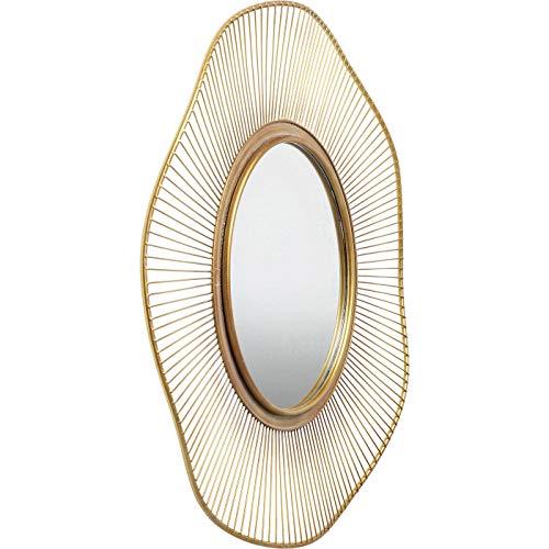 Kare Design Spiegel Sun Storm, edler Spiegel mit feinem Rahmen, Spiegel rund, groß, gold, 93x93x4cm von Kare