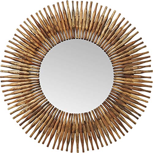 Kare Design Spiegel Sunlight, Braun, Wandspiegel, Spiegel, Glas verspiegel, recyceltes Holz, 122x122x5 cm (H/B/T) von Kare