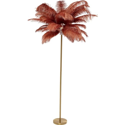 Kare Design Stehleuchte Feather Palm Rusty, Rot, 165cm, Stehlampe für Wohnzimmer, Bodenlampe, Dekoleuchte, Leuchtmittel nicht inklusiv von Kare