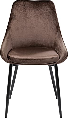 Kare Design Stuhl East Side 2er Set Braun, Polsterstuhl, Esszimmerstuhl, Samptoptik, pflegeleichter Stoff, gemütlicher Stuhl, für Ess-, Wohn- oder Arbeitszimmer, (H/B/T) 83x48x57cm von Kare