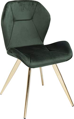 Kare Design Stuhl Viva, eleganter Stuhl, perfekt als Esszimmerstuhl oder Schminktischstuhl, stabil auf filigranen Beinen, samt- grüner, (H/B/T) 82x45x52 von Kare