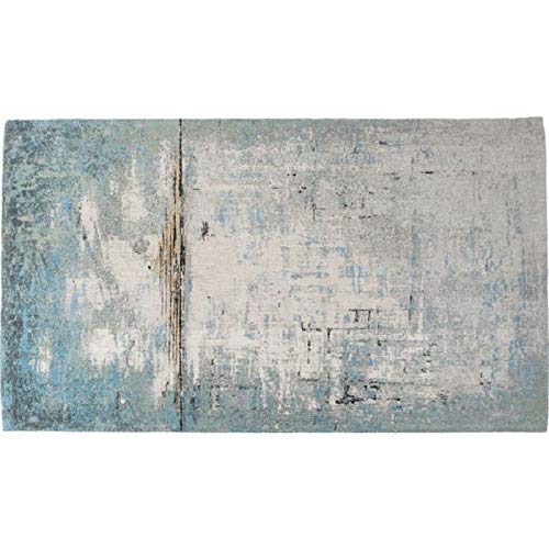 Kare Design Teppich Abstract Blue, großer Wohnzimmerteppich, gewebter Bodenteppich, Vorleger, Läufer, Hellblau-Grau (H/B/T) 1x200x300cm von Kare