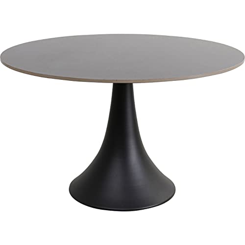 Kare Design Tisch Grande Possibilita, Schwarz, Esstisch, Esszimmertisch, Keramik Tischplatte, Aluminium Fuß, rund, 120cm Durchmesser, 73x120x120 cm (H/B/T) von Kare