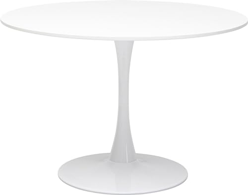 Kare Design Tisch Schickeria, Weiß, 110cm Durchmesser, Platz für 4-6 Personen, moderner runder Esszimmertisch, Tischmöbel für Wohnzimmer, 74x110x110cm (H/B/T) von Kare