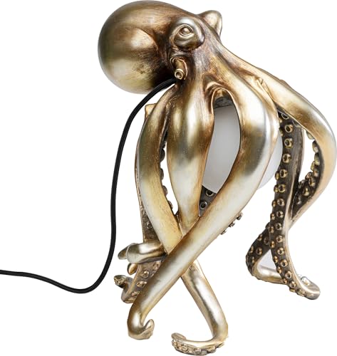 Kare Design Tischlampe Animal Octopus Gold, Tischleuchte, Tiermotiv, Dekoleuchte, Nachttischlampe, Schreibtischlampe, Leuchtmittel nicht inklusive, 34x22x26 cm (H/B/T) von Kare
