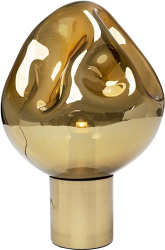 Kare Design Tischlampe Dough Gold, Designer Leuchte aus Glas, Desk Lamp, glamouröus, Tischleuchte, Dekoleuchte, Nachttischlampe, Messingsockel, Leuchtmittel nicht inklusive, 38x25x25cm von Kare