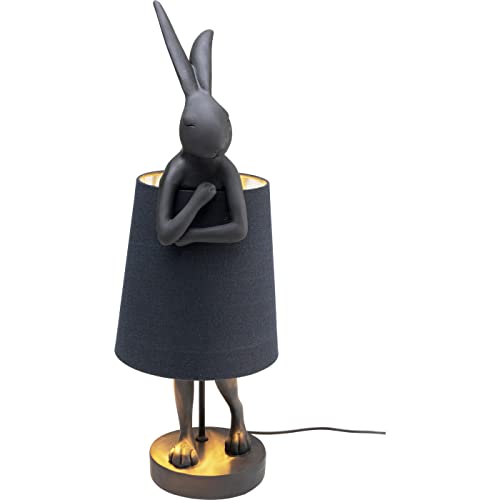 Kare Design Tischleuchte Animal Rabbit, Schwarz, Hasenleuchte, Tischlampe, Nachttischlampe, Tiermotiv, Kippschalter am Kabel, Leuchtmittel nicht inklusive, 68x23x26cm (H/B/T) von Kare