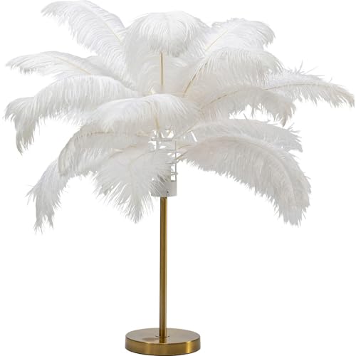 Kare Design Tischleuchte Feather Palm, Weiß, 60cm, Schreibtischlampe, Nachttischlampe, Dekoleuchte, Tischlampe, Leuchtmittel nicht inklusiv von Kare