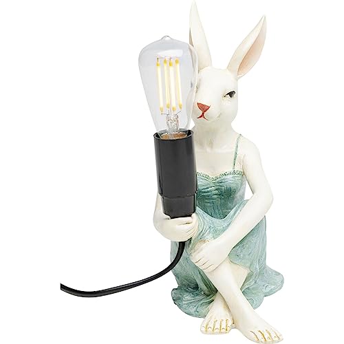 Kare Design Tischleuchte Girl Rabbit, Weiß, 21cm, Schreibtischlampe, Nachttischlampe, Dekoleuchte, Hasenlampe, Leuchtmittel nicht inklusiv von Kare