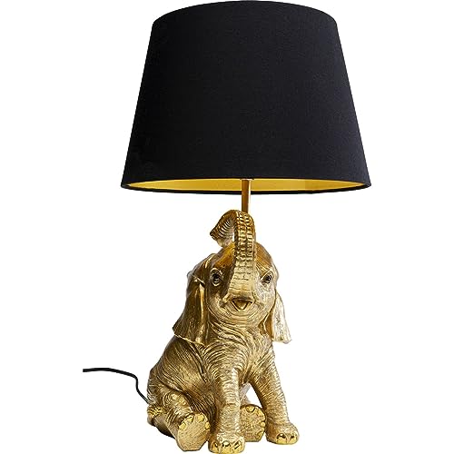 Kare Design Tischleuchte Happy Elefant, Gold, Tischlampe, Elefanten Motiv, kein Leuchtmittel inklusive, 48x27x27 cm (H/B/T) von Kare