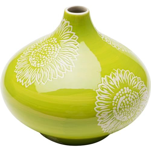 Kare Design Vase Big Bloom, Grün, Deko Vase, Blumenvase, Porzellan, handgearbeitet, Unikat, 21 cm (H) von Kare