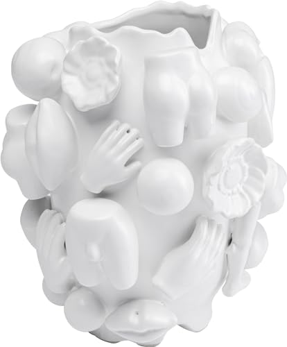 Kare Design Vase Body Part, Weiß, Deko Vase, Blumenvase, Keramik, handgearbeitet, Unikat, 25 cm (H) von Kare