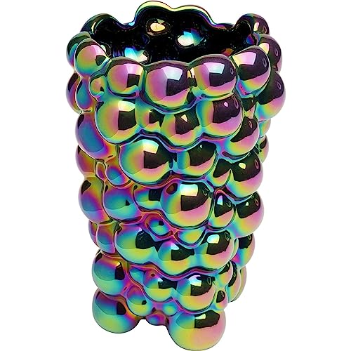 Kare Design Vase Burbuja Shiny, Mehrfarbig, Blumenvase, Deko Vase, Keramik, handgearbeitet, 20x13x13 cm (H/B/T) von Kare