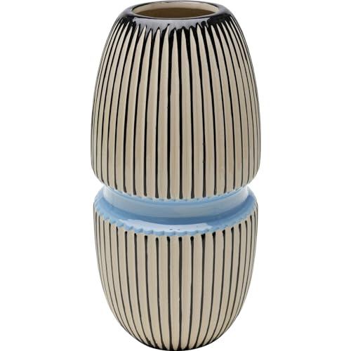 Kare Design Vase Calabria, Blau, Deko Vase, Blumenvase, Porzellan, handgearbeitet, Unikat, 31 cm (H) von Kare