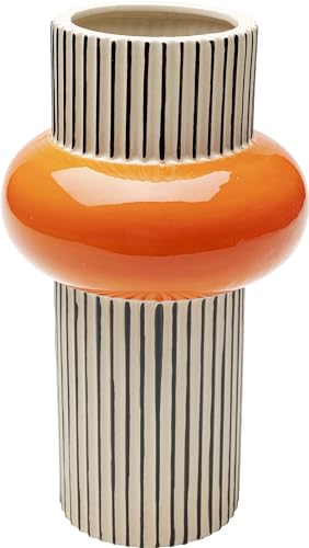 Kare Design Vase Calabria, Orange, Deko Vase, Blumenvase, Porzellan, handgearbeitet, Unikat, 28 cm (H) von Kare