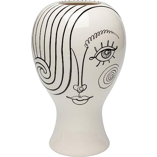 Kare Design Vase Favola Lady, schwarz/weiß, Blumenvase, Dekorationsvase, Gefäß für Blumen, Tischvase, 30cm von Kare