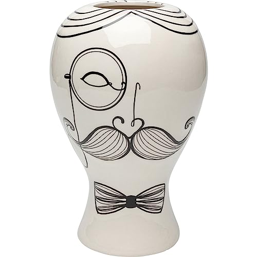 Kare Design Vase Favola Men, schwarz/weiß, Blumenvase, Dekorationsvase, Gefäß für Blumen, Tischvase, 30cm von Kare