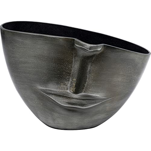 Kare Design Vase Half Face, Antrhazit, Deko Vase, Blumenvase, Aluminium, 31x22x11 cm (H/B/T) von Kare