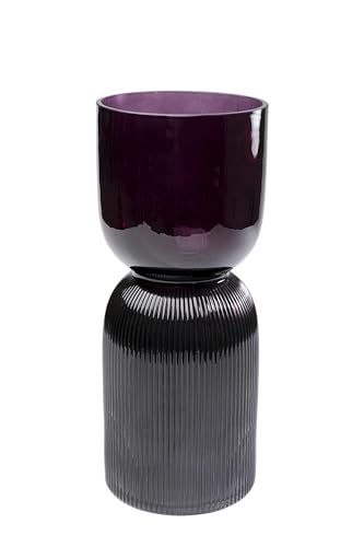 Kare Design Vase Marvelous Duo, Pink/Grau, Deko Vase, Blumenvase, Glas, mundgeblasen, Unikat, 40x17x17 cm (H/B/T) von Kare