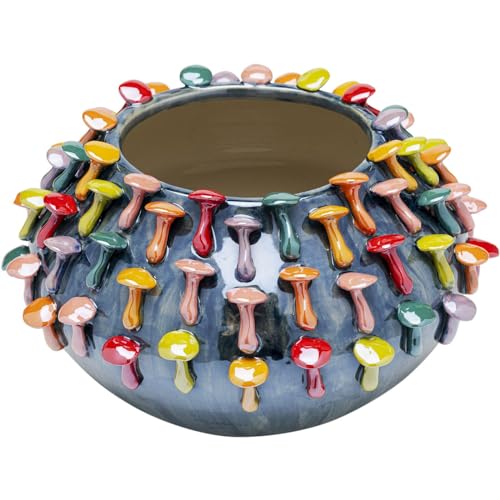 Kare Design Vase Mushrooms, Mehrfarbig, Deko Vase, Blumenvase, Pilz Verzierung, Keramik, 15 cm (H) von Kare
