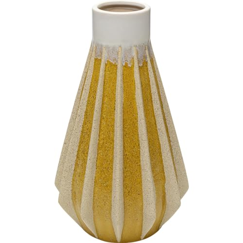 Kare Design Vase Tic Tac, Gelb, Deko Vase, Blumenvase, Keramik, handgearbeitet, Unikat, 39 cm (H) von Kare