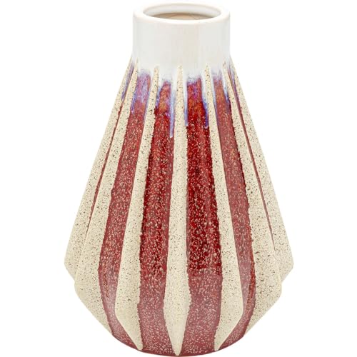 Kare Design Vase Tic Tac, Rot, Deko Vase, Blumenvase, Keramik, handgearbeitet, Unikat, 24 cm (H) von Kare