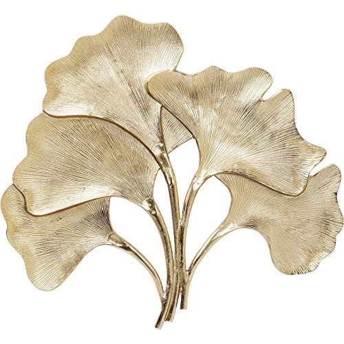 Kare Design Wandschmuck Ginkgo Gold Groß, edler Wandschmuck in der Farbe Gold, Ginkgo Baum Blatt, Accessoire für die Wand (H/B/T) 66x72x4cm von Kare