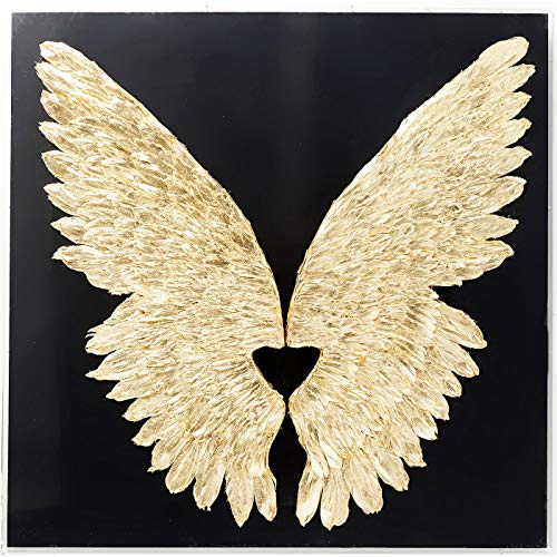 Kare Design Wandschmuck Wings , gold-schwarz, Dekoflügel, Engelsflügel, (H/B/T) 120x120x8cm von Kare