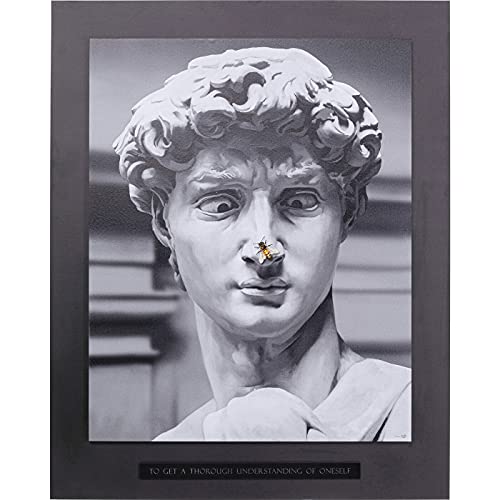 Kare Design Bild mit Rahmen Statue Schwarz/Weiß, Baumwollleinwand, Massivholz Rahmen, Canvas-Leinwand, Wandbild, 125x100x4cm von Kare