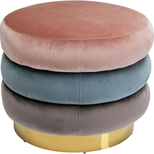 Kare Design Hocker Sandwich Triple, Rosa/Hellblau/Grau, 44 x 63 x 63 cm von Kare