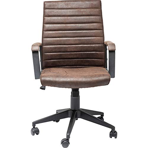 Kare Design Bürostuhl Labora, Braun, Bürostuhl, Vintageleder-Look, höhenverstellbar, drehbar, rollbar, 109x59x62 cm (H/B/T) von Kare