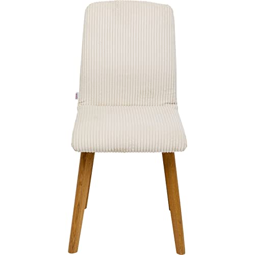 Kare Design Stuhl Lara, Creme, Esszimmerstuhl, Cordbezug, Eichenholz Beine, 92x44x45 cm (H/B/T) von Kare