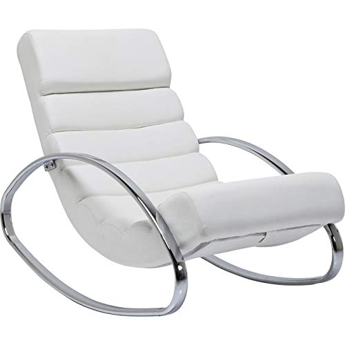 Kare Design Schaukelsessel Manhattan, Weiß, Relax-Sessel, Stahlgestell, Textil Bezug, 81x62x110 cm (H/B/T) von Kare