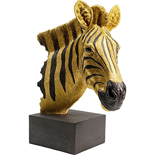 Kare Objekt Zebra Gold 35cm Deko, Kunststoff, 35x17x45,5cm von Kare