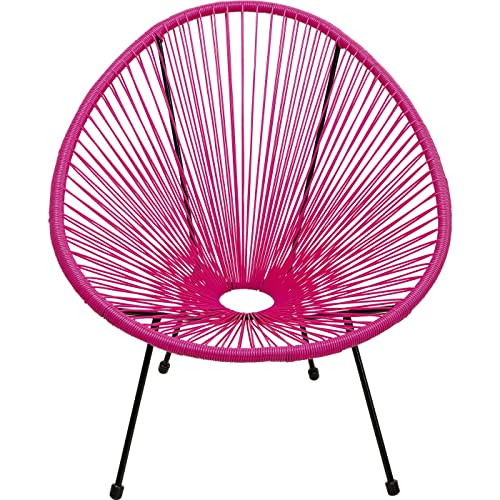 Kare Design Sessel Acapulco, Pink, Lougesessel, Stahlgestell, Geflechtsitz, Outdoorgeeignet, 85x73x95 cm (H/B/T) von Kare
