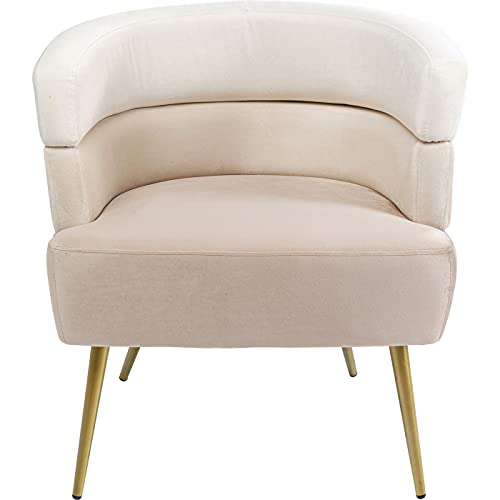 Kare Design Sessel Sandwich, Cremetöne, Beige, Samtoptik, Polsterung, Stuhl, Holzwerkstoff, Cocktail Sessel, (H/B/T) 74x65x64cm von Kare