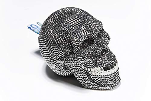 Kare Design Spardose Skull Crystal, Zimmer Deko, Accessoire, silber, 16x14x20,5cm von Kare