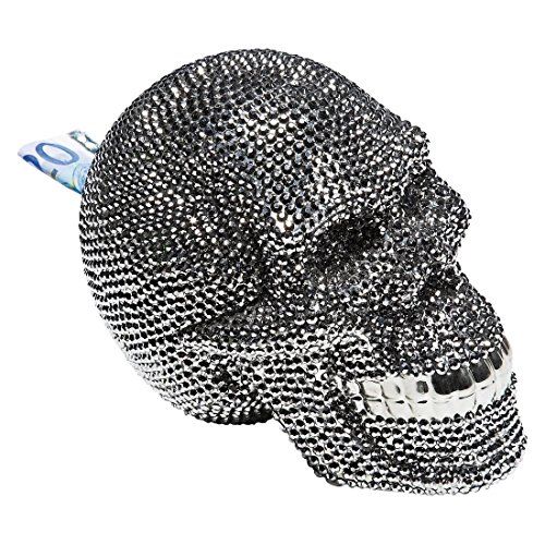 Kare Design Spardose Skull Crystal, Zimmer Deko, Accessoire, silber, 16x14x20,5cm von Kare