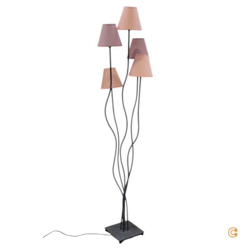 B-Ware Kare Stehleuchte Lampe Leuchte Flexible Berry Cinque 5 Flg Rosa Stahl von Kare