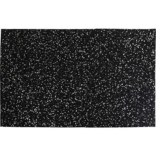 Kare Teppich Glorious Schwarz 170x240cm, Unterseite Baumwolle, Oberseite: 100% Kuh-/Rinderfell beschichtet (metallische Folie), Grau 52014 von Kare