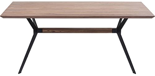 Kare Design Tisch Downtown, Braun, Esstisch, Walnuss Massivholz Tisch, Stahl Beine, teilweise Handarbeit, rechteckig, 220x100 cm (L/B) von Kare