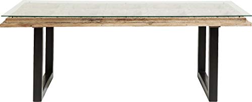Kare Tisch Kalif, Esstisch mit Echtholzplatte, handgeschnitzte Oberfläche,Glas, (HxBxT) 78x200x90 cm von Kare