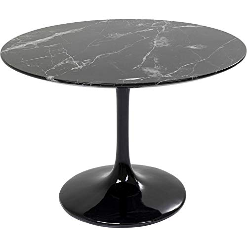 Kare Tisch Solo Marble Schwarz Ø110 Esszimmertische, Polyresin, 110cm von Kare