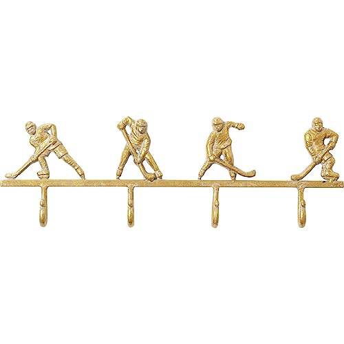 Kare Design Wandgarderobe Ice Hockey, Gold, Garderobenleiste mit 4 Haken, 48 cm von Kare