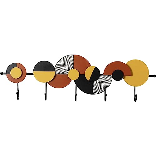 Kare Design Wandgarderobe Halbkreise, Mehrfarbig, Garderobenleiste mit 5 Haken, 80 cm von Kare