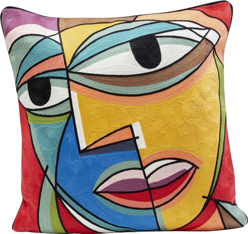 Kare Design Kissen Faccia Arte Colore, Mehrfarbig, Deko Kissen, Zierkissen, Baumwolle, mit Reißverschluss, 50x50x14 cm (H/B/T) von Kare