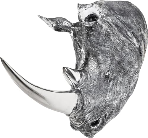 Kare Design Deko Kopf Rhino, Silber, Nachbildung Nashornkopf, Deko Objekt, 53x44x19 cm (H/B/T) Kare Design Deko Kopf Rhino, Silber, Nachbildung Nashornkopf, Deko Objekt, 53x44x19 cm (H/B/T) von Kare