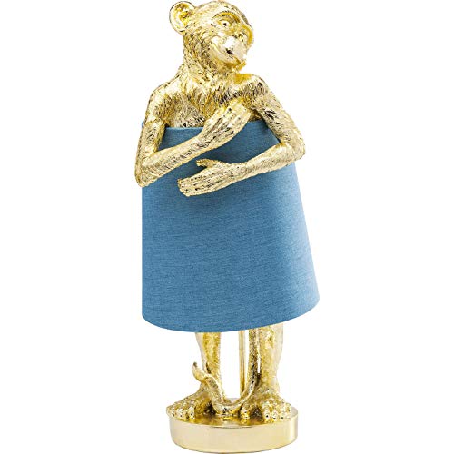Kare Design Tischleuchte Animal Monkey, Gold/Blau, 58x23x29cm von Kare