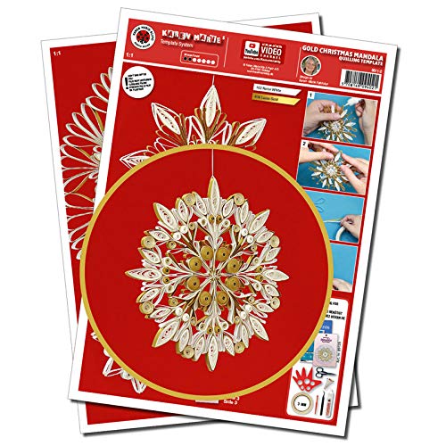Papier + Ideen: Quilling Template, Gold Christmas Mandala von Karen Marie Klip Papirmuseets By A/S